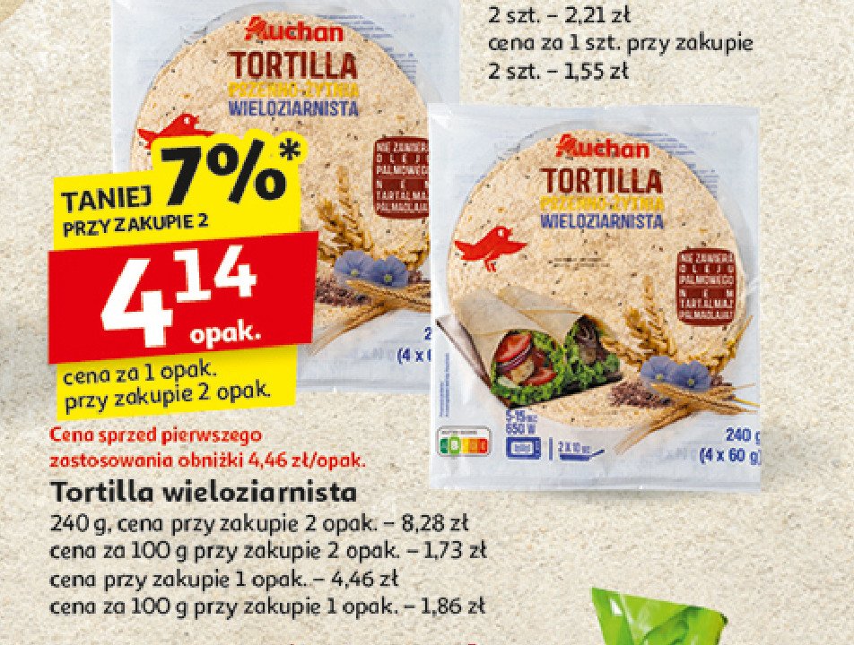 Tortilla wieloziarnista Auchan promocja