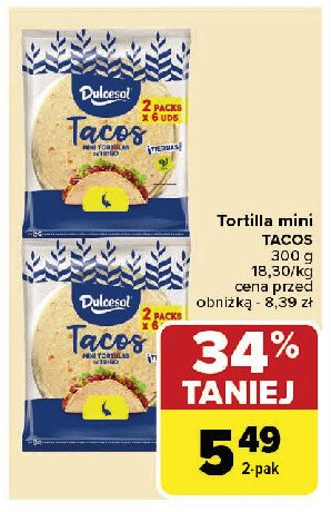 Tacos tortilla mini DULCESOL promocja