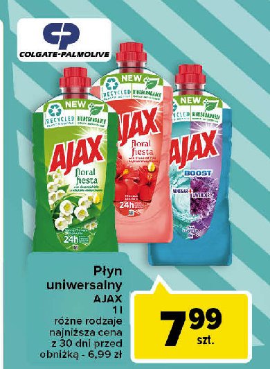 P艂yn do mycia ocet & lawenda Ajax boost Ajax . promocja
