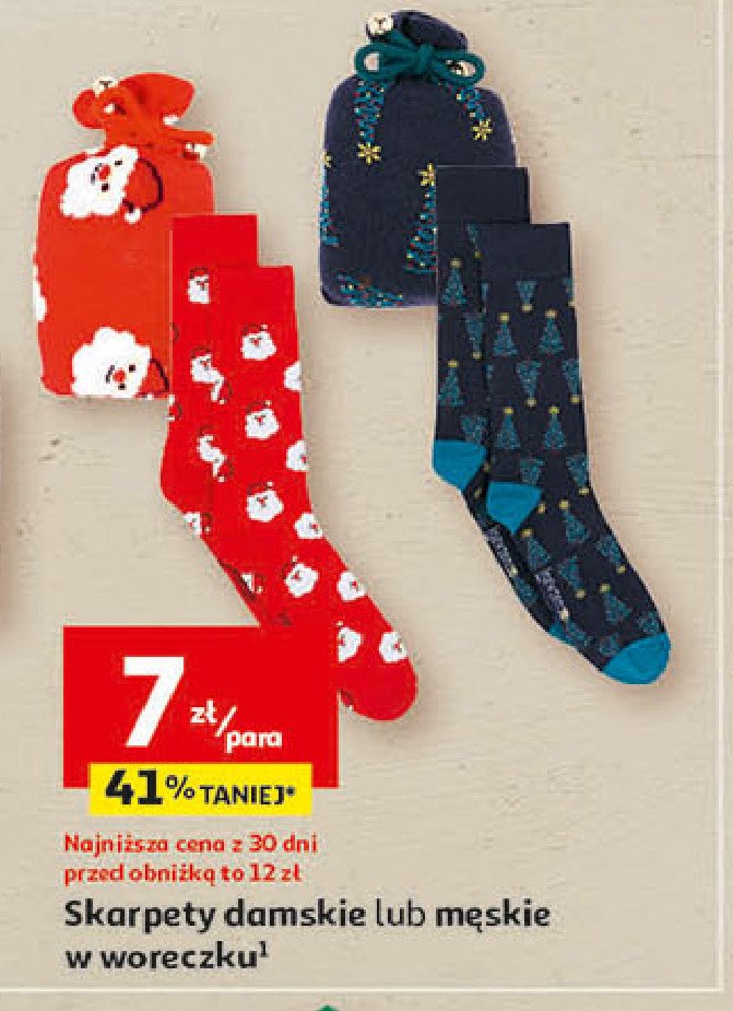 Skarpety damskie w woreczku Auchan inextenso promocja