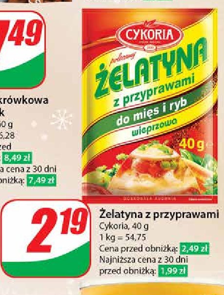 Żelatyna wieprzowa z przyprawami do mięs i ryb Cykoria promocja