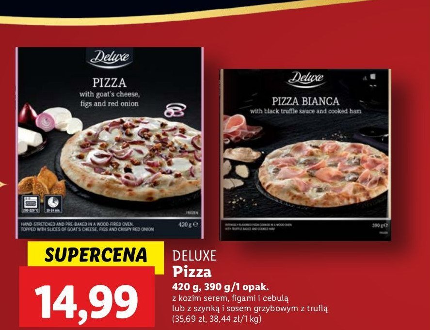 Pizza z kozim serem figami i cebulą Deluxe promocja w Lidl