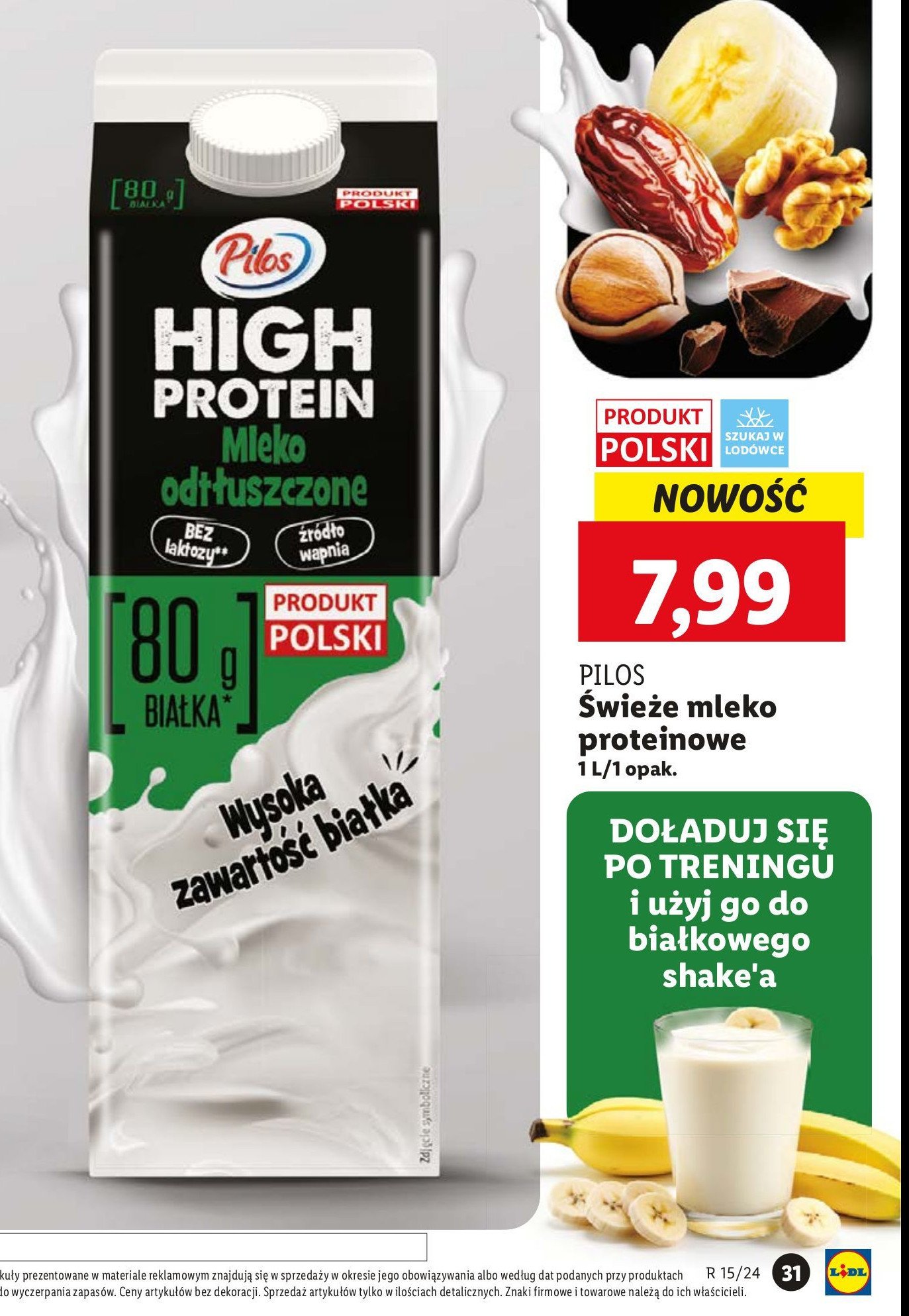 Mleko odtłuszczone PILOS HIGH PROTEIN promocja