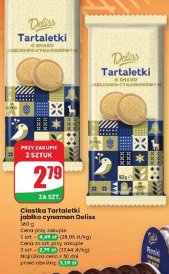 Ciastka Tartaletki jabłko cynamon Deliss promocja w Dino