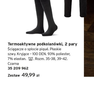 Termoaktywne podkolanówki 2 pary czarna promocja w Tchibo