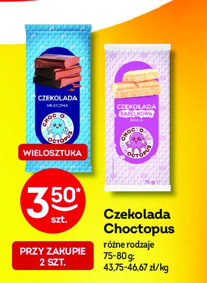 Czekolada mleczna Choctopus promocja w Chata Polska