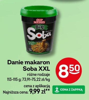 Danie makaron Soba XXL różne rodzaje promocja w Żabka