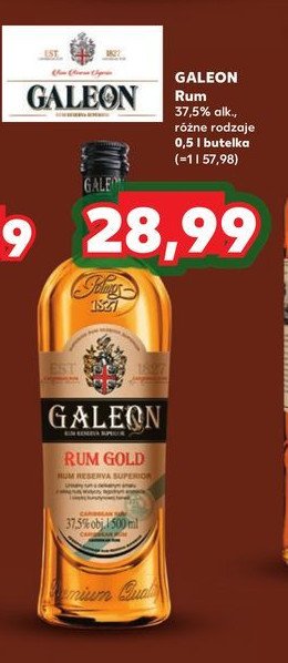 Rum Galeon gold promocja w Kaufland