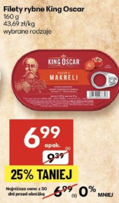 Filety rybne King Oscar w makreli wybrane rodzaje promocja w Delikatesy Centrum