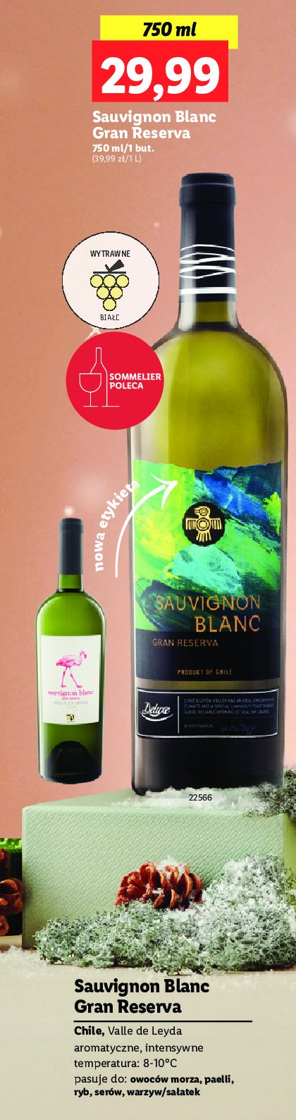 Wino białe wytrawne SAUVIGNON BLANC GRAN RESERVA promocja