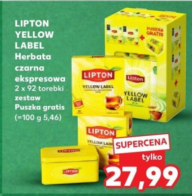Herbata Yellow Label czarna ekspresowa + puszka GRATIS promocja w Kaufland