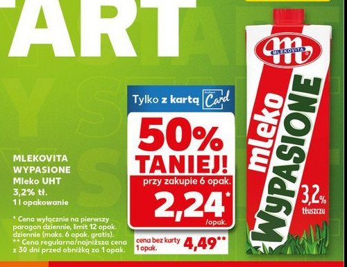 Mleko 3.2% Mlekovita wypasione promocja