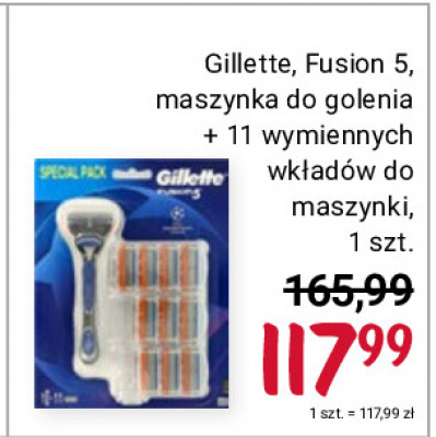 Maszynka + 10 wkładów Gillette fusion 5 promocja