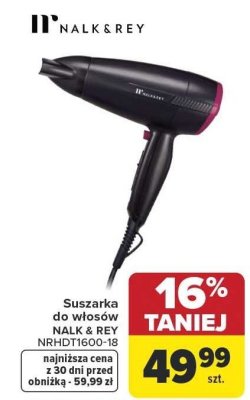 Suszarka do włosów NALK & REY NRHDT1600-18 promocja w Carrefour