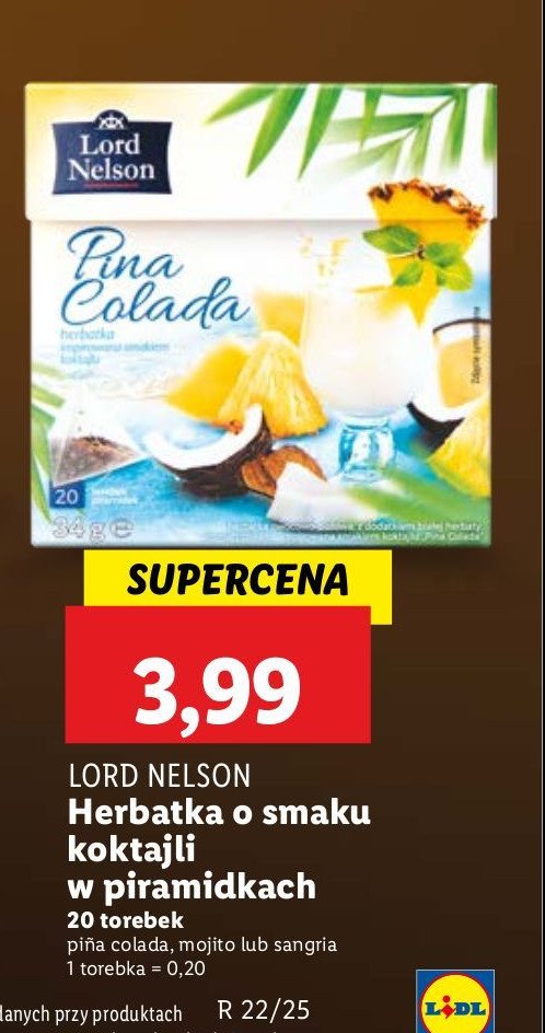 Herbata pina colada Lord nelson promocja