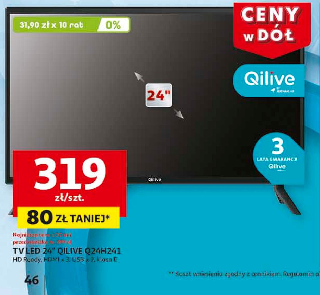 Telewizor led 24" 24hs241 Qilive promocja