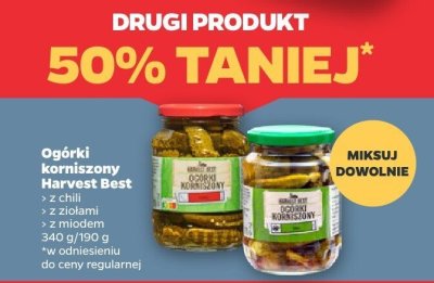 Ogórki korniszony Harvest Best z ziołami, z miodem promocja w Netto