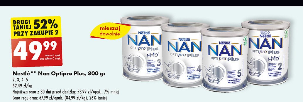 Mleko 4 Nestle nan optipro plus promocja w Biedronka