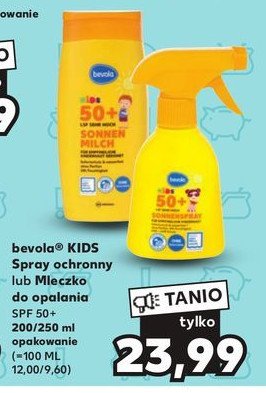 Spray do opalania 50 spf Bevola kids promocja