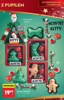 Zestaw zabawek świątecznych dla psa lub kota ACTIV'PET KITTY promocja w Biedronka
