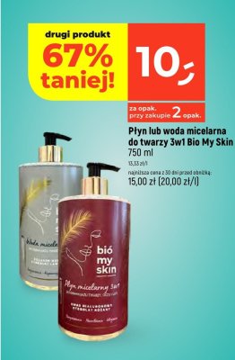 Płyn lub woda micelarna do twarzy 3w1 Bio My Skin promocja w Dealz