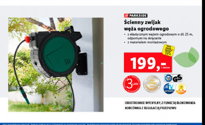 Ścienny zwijak węża ogrodowego Parkside promocja