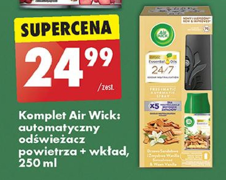 Urządzenie + wkład drzewo sandałowe i zmysłowa wanila Air wick promocja w Biedronka