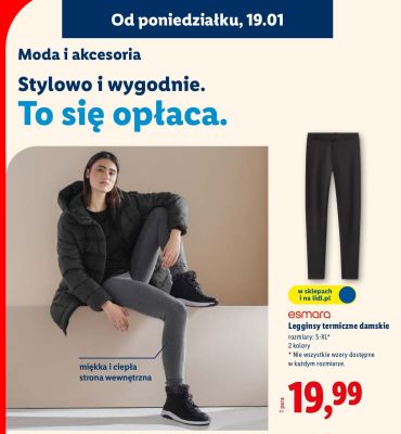 Legginsy termiczne damskie Esmara promocja w Lidl