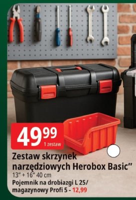 Zestaw skrzynek narzędziowych Herobox Basic 13'' + 16'' 40 cm promocja w Leclerc