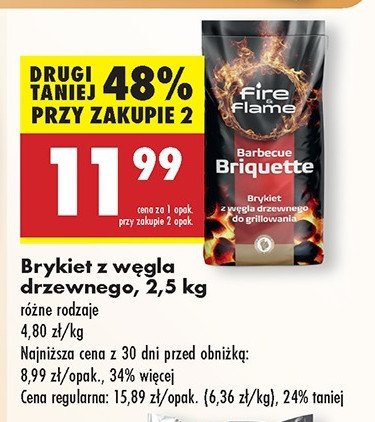 Brykiet drzewny Fire & flame promocja w Biedronka