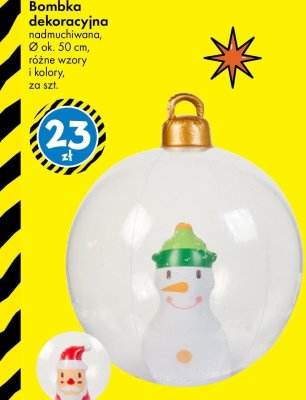 Bombka dekoracyjna nadmuchiwana Ø ok. 50 cm różne wzory i kolory promocja w Tedi