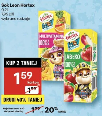 Sok Leon Hortex różne rodzaje promocja w Delikatesy Centrum