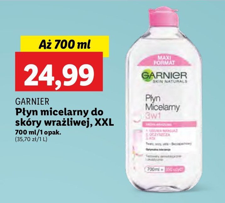 Żel micelarny 3 w 1 do skóry wrażliwej Garnier skin naturals promocja