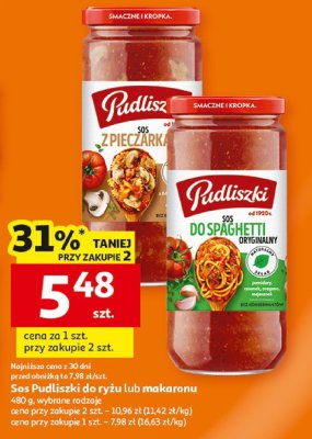 Sos Pudliszki do ryżu lub makaronu 480 g, wybrane rodzaje promocja w Auchan