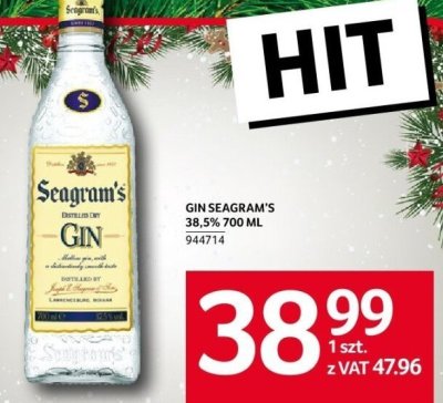Gin Seagram's 38,5% 700 ml promocja w Selgros