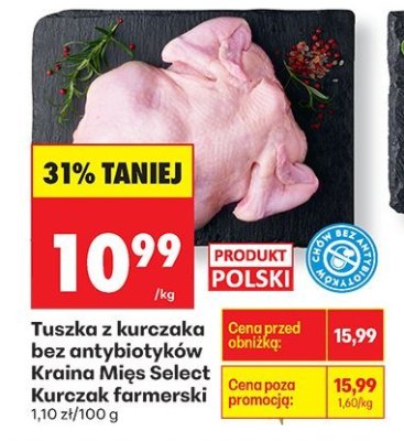Tuszka kurczaka bez antybiotyków Kurczak farmerski promocja w Biedronka