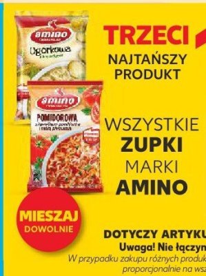 Zupki Amino - wszystkie rodzaje trzeci -100% taniej promocja w Kaufland