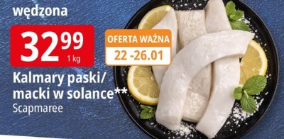 Kalmary paski/macki w solance Scapmaree promocja w Leclerc