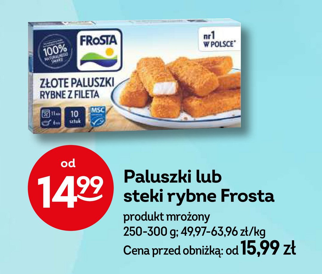 Paluszki rybne złote Frosta promocja w Żabka