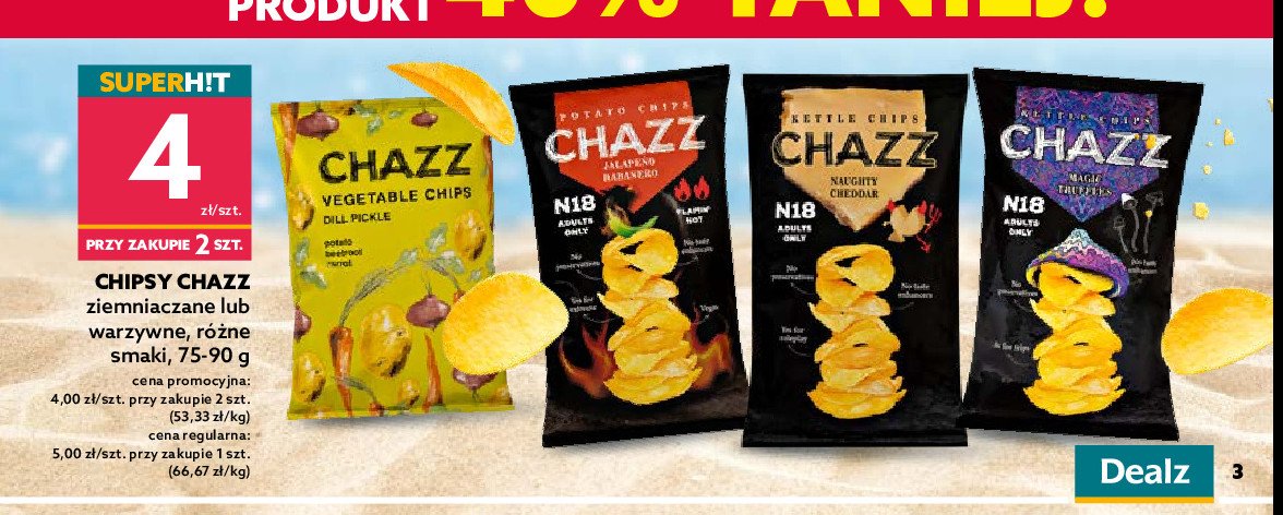 Chipsy naughty cheddar Chazz promocja