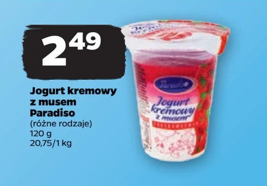 Jogurt kremowy z musem truskawkowym Paradiso promocja