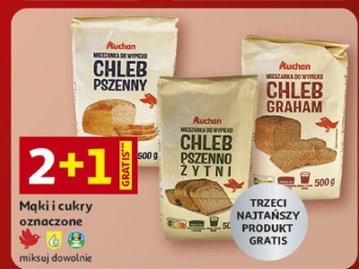 Mąki i cukry produkowane miksuj dowolnie promocja w Auchan
