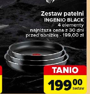 Zestaw patelni ingenio black Tefal promocja w Carrefour