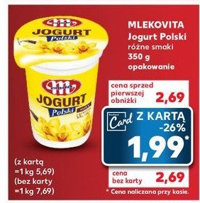 Jogurt polski wanilia Mlekovita promocja
