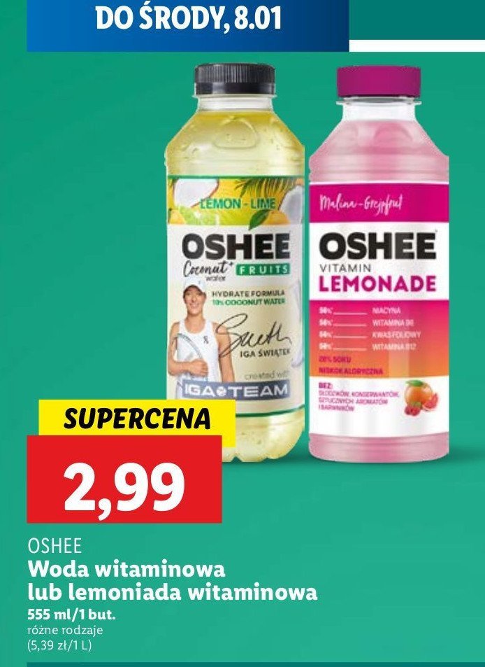 Napój malina i grejpfrut Oshee vitamin lemonade promocja