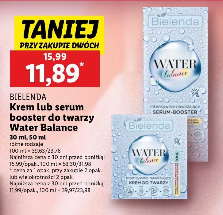 Serum-booster nawilżający Bielenda water balance promocja w Lidl