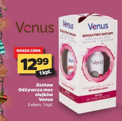 Zestaw w pudełku balsam odżywcza moc olejków pianka + olejek + myjka Venus zestaw promocja