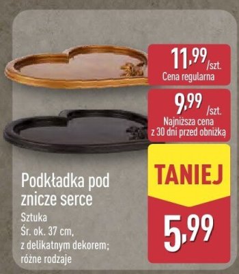 Podkładka pod znicze serce różne rodzaje promocja w Aldi