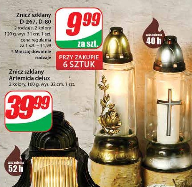 Znicz szklany d-80 promocja