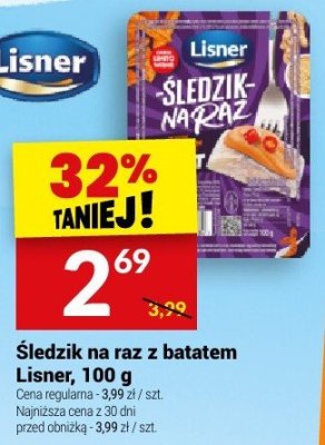 Śledź na raz z batatem Lisner, 100 g promocja w Twój Market